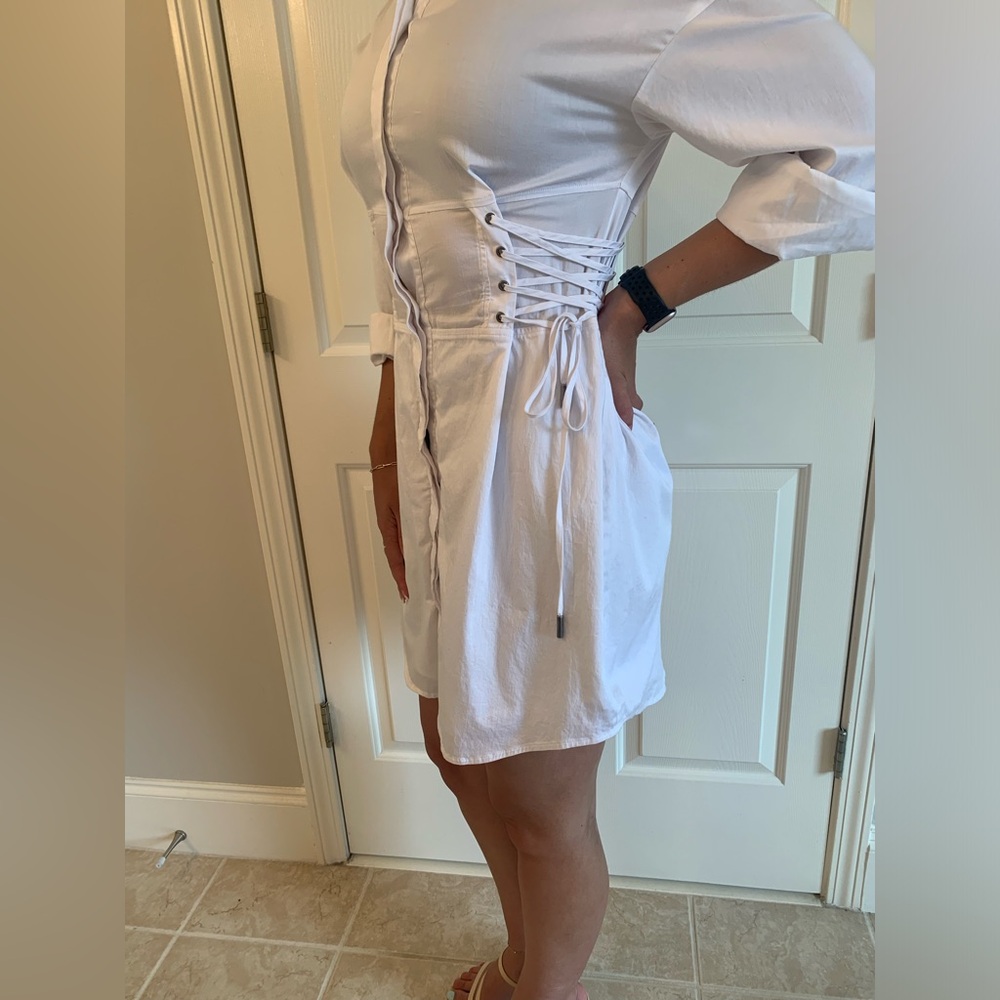 Guess brand new. Button down t-shirt dress.  Rock this with wedges or heels !